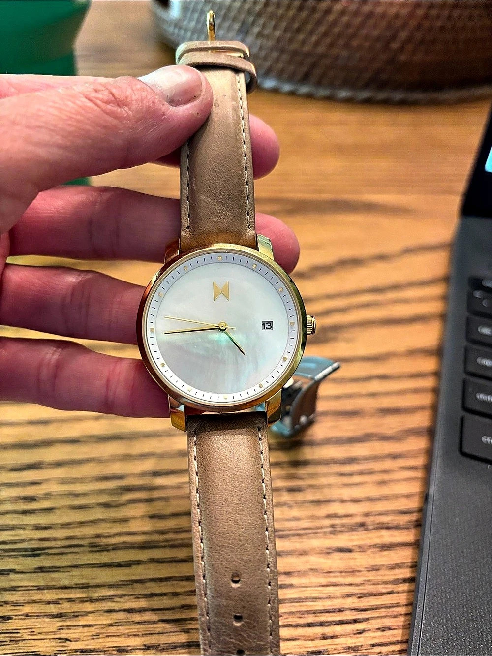 MVMT Minimalist Watch in Brown & Gold